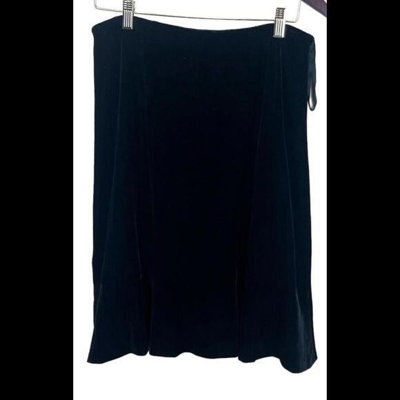 ALEX‎ EVENINGS BLACK VELOUR A LINE MIDI SKIRT SIZE Medium - Picture 1 of 3